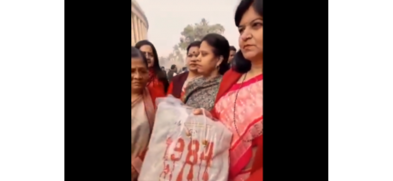 BJP lawmaker Aparajita Sarangi gives Priyanka Gandhi a '1984' bag as a gift.