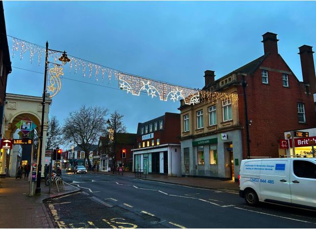 People say the town's Christmas lights resemble underwear on a clothesline.