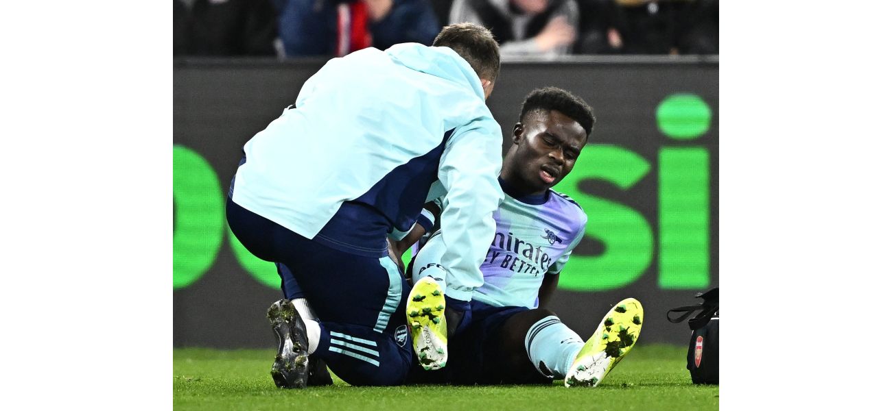 Arsenal's Bukayo Saka injured during match against Crystal Palace.