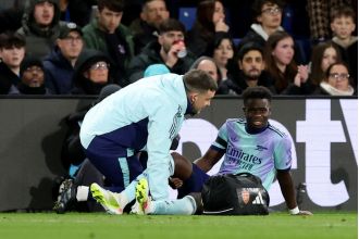 Arteta gives update on Saka's injury following win against Crystal Palace.
