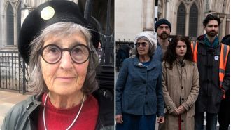 77-year-old protestor jailed again due to small wrists preventing tag placement.