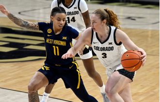 CU's women's basketball team beats No. 14 West Virginia in fourth quarter comeback.