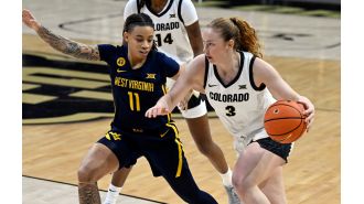 CU's women's basketball team beats No. 14 West Virginia in fourth quarter comeback.