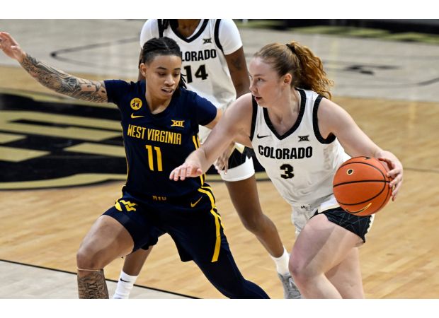 CU's women's basketball team beats No. 14 West Virginia in fourth quarter comeback.