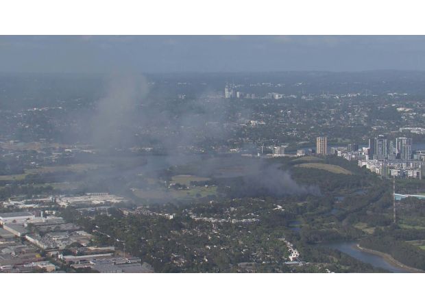 Firefighters confront blaze near Sydney Olympic Park