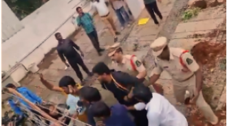 Allu Arjun's home in Hyderabad was vandalized.