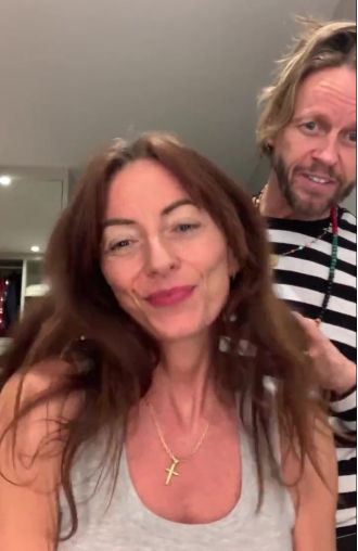 Davina McCall shows off scars a month after unexpected brain surgery.