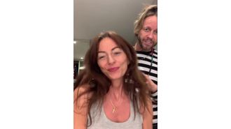 Davina McCall shows off scars a month after unexpected brain surgery.