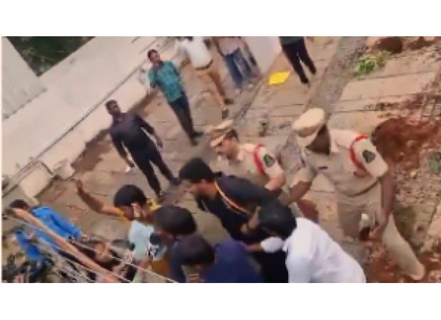 Allu Arjun's home in Hyderabad was vandalized.