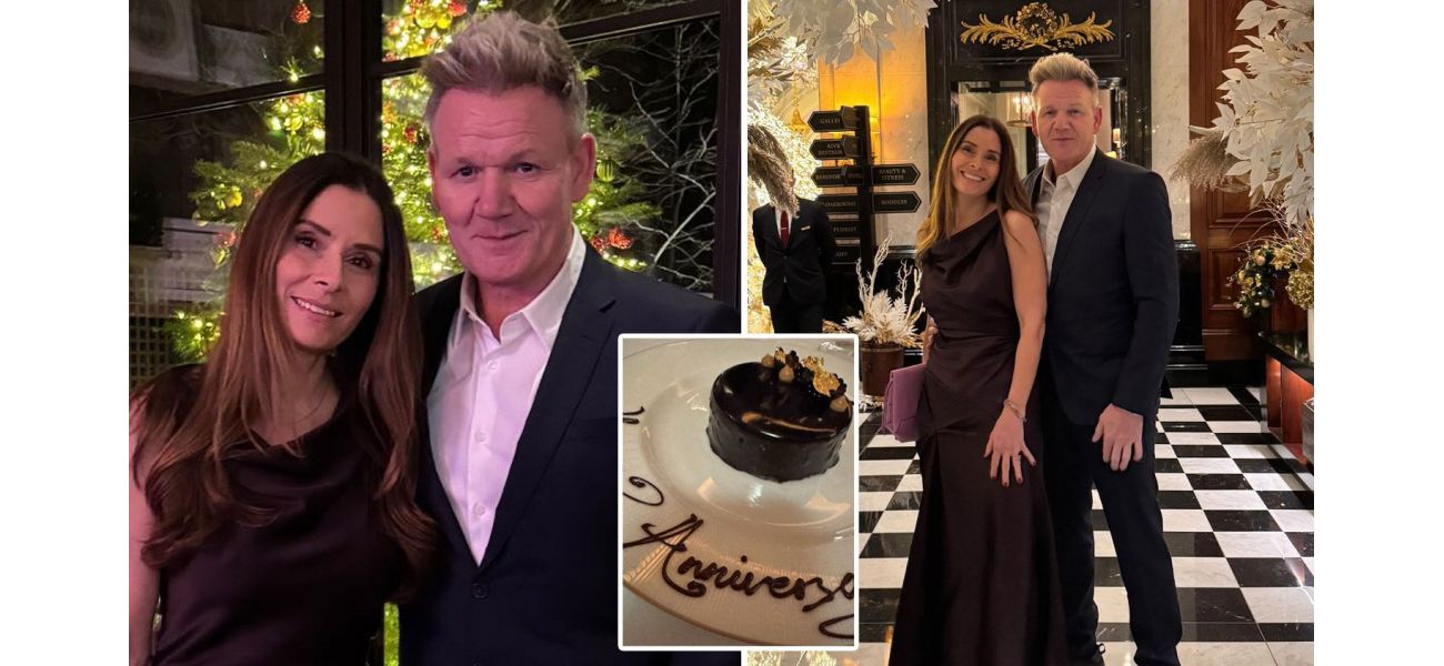 Celebrity chef Gordon Ramsay treats his wife to a special anniversary dinner at his own restaurant, valued at £175 million.