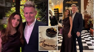 Celebrity chef Gordon Ramsay treats his wife to a special anniversary dinner at his own restaurant, valued at £175 million.