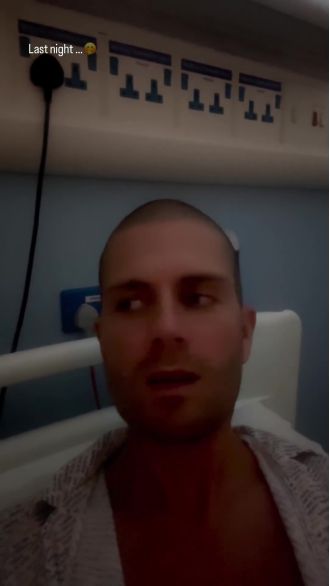 Max George causes hospital room flood during heart surgery.