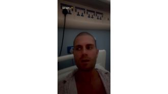 Max George causes hospital room flood during heart surgery.