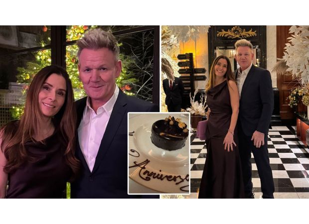 Celebrity chef Gordon Ramsay treats his wife to a special anniversary dinner at his own restaurant, valued at £175 million.