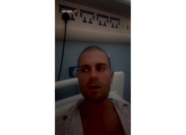 Max George causes hospital room flood during heart surgery.