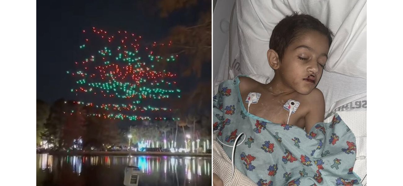 A young boy was seriously injured by a drone at a Christmas light show and is currently in critical condition.
