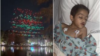 A young boy was seriously injured by a drone at a Christmas light show and is currently in critical condition.