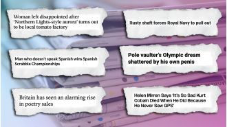 The most entertaining headlines of the year: a pole vaulter's penis and a Chinese pigeon spy.