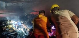 Police report no injuries after fire erupts in Bhubaneswar warehouse.