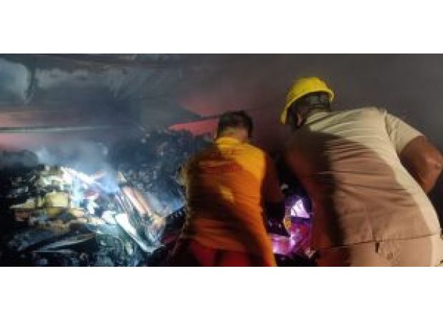 Police report no injuries after fire erupts in Bhubaneswar warehouse.