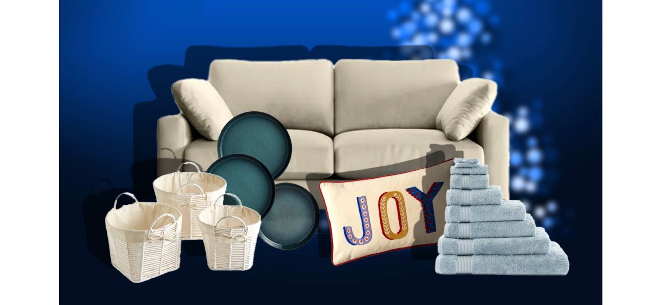 Dunelm's big Christmas Eve sale offers discounts of up to 50% on sofas, bedding, and furniture.