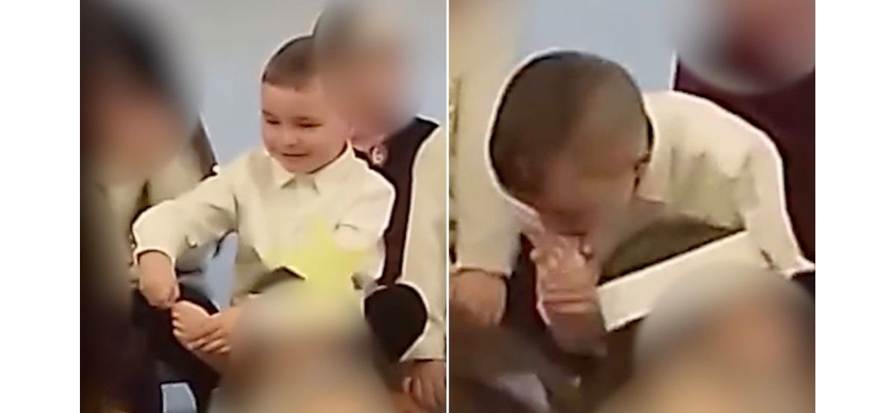 A mischievous student was caught chewing on his toenails while participating in a school Christmas play.