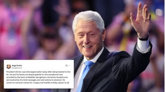 Bill Clinton was discharged from the hospital after being treated for the flu.