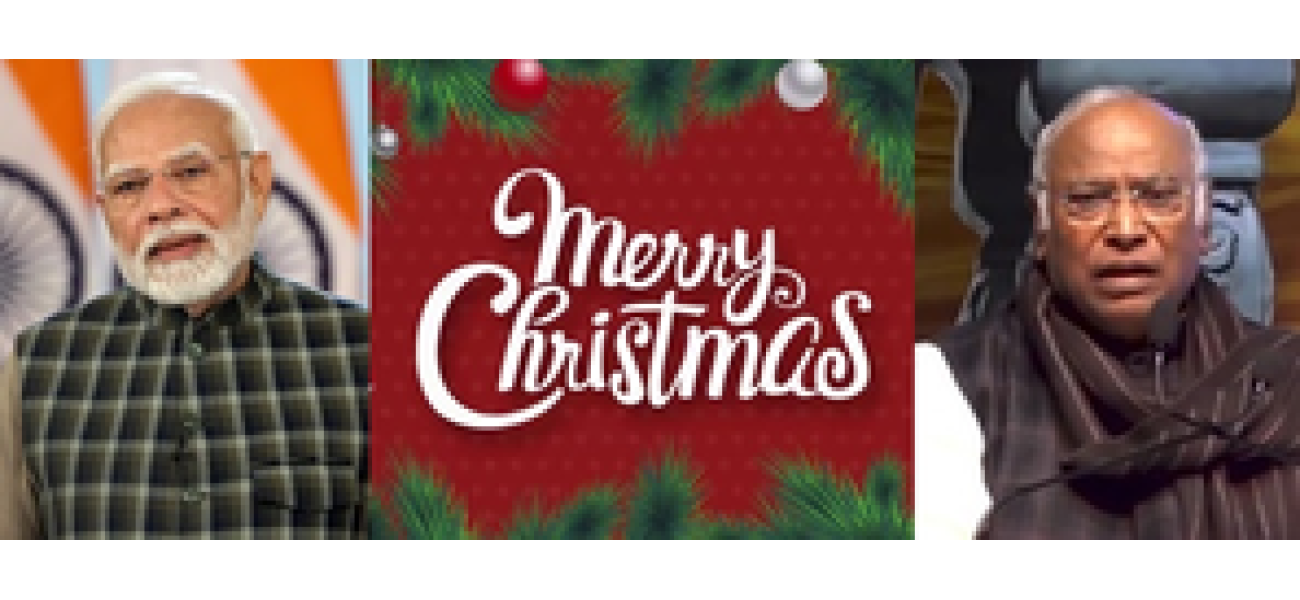 PM Modi and Kharge send warm holiday greetings and emphasize the importance of peace and unity during Christmas.