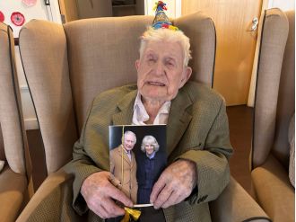 Oldest man in UK turns 110 and celebrates with famous guests.