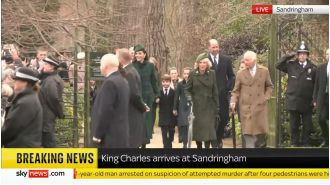 King and Kate join Royal Family for Christmas service at Sandringham.
