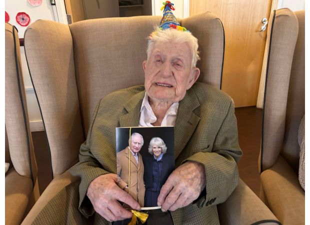 Oldest man in UK turns 110 and celebrates with famous guests.