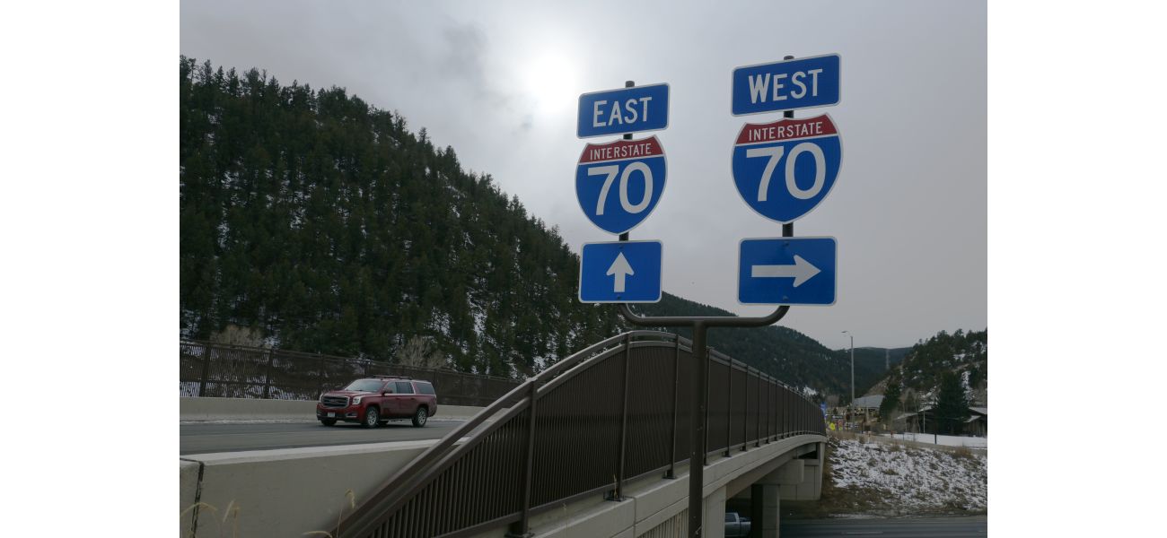 I-70 heading west closed due to snowy conditions in the mountains.