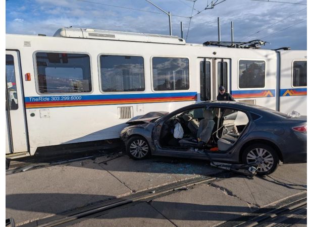Four people injured after Aurora shooting and RTD train collision, hospitalized for treatment.