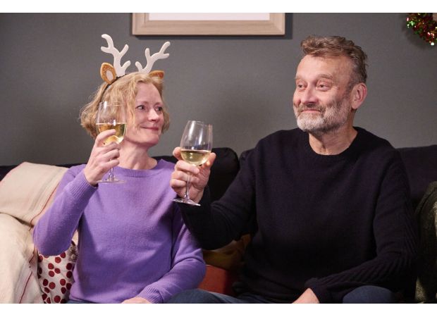 The romance between Hugh Dennis and Claire Skinner blossomed on the set of Outnumbered.