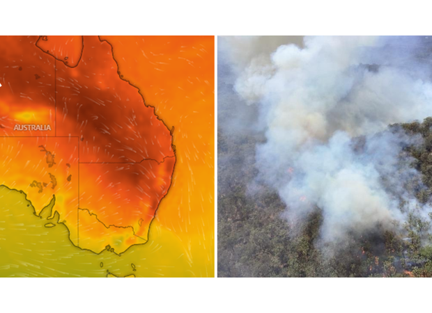 Eastern states will have increased danger of fires due to weekend rise in temps.