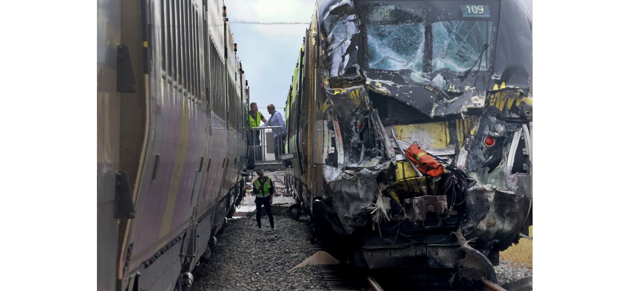 Fifteen people hurt as speeding train collides with fire truck.