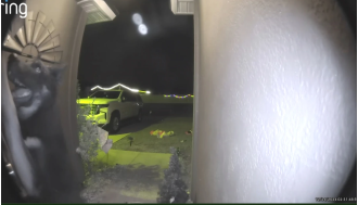 A lost dog came back and rang the doorbell, captured on video.