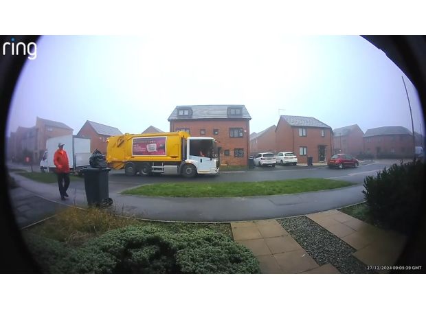 Binman caught messing with trash bags over holiday
