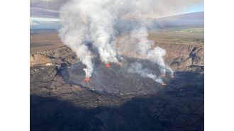 Small child almost falls into volcano over holiday
