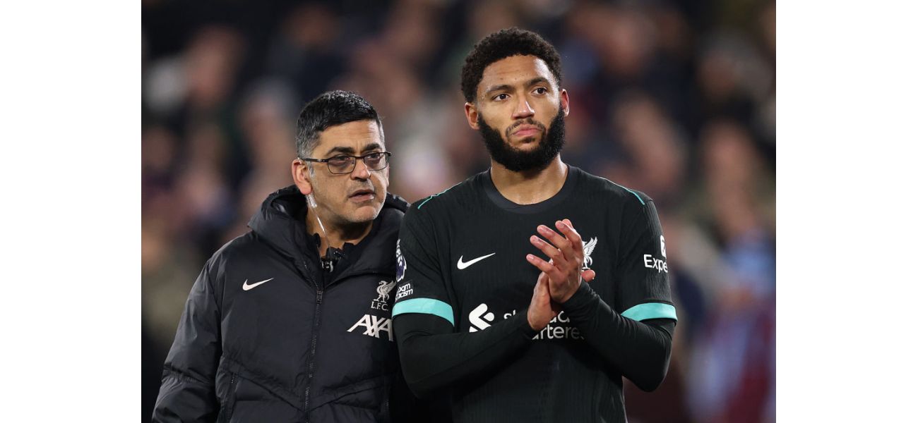 Joe Gomez will be out for a long time, according to Arne Slot.