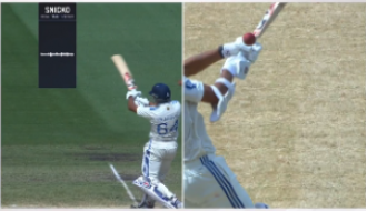 Controversy arises due to Yashasvi Jaiswal's caught-behind dismissal.
