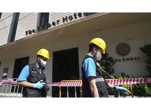 Three tourists die in fire at Bangkok hotel, popular with visitors.