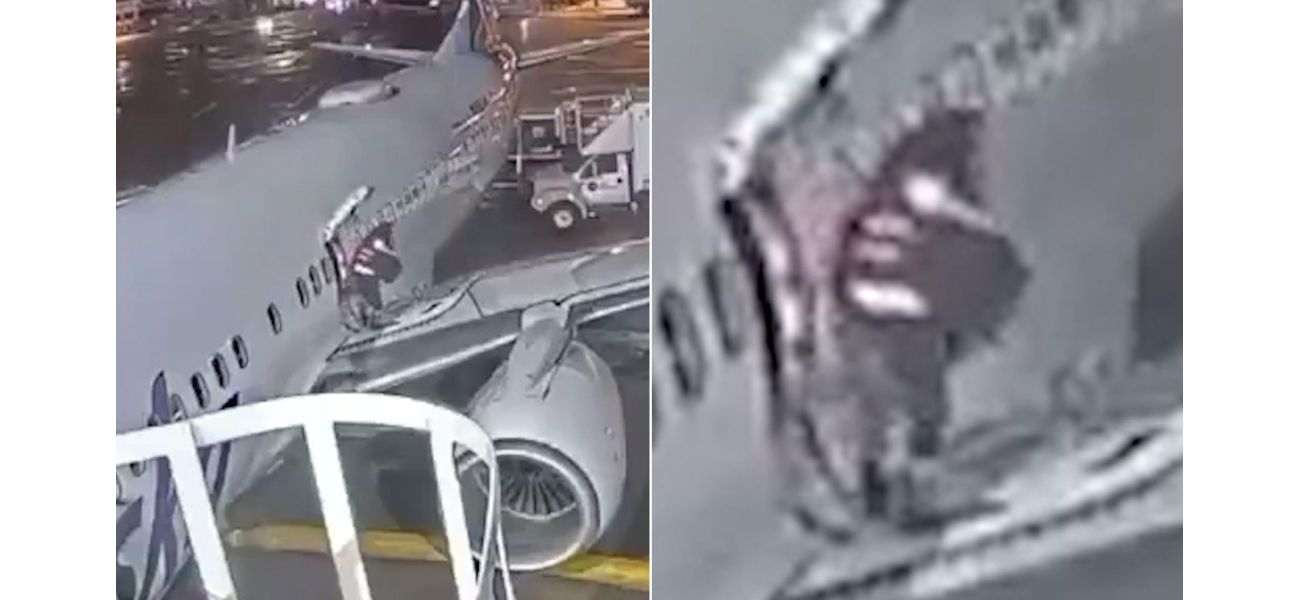 Panicked passenger exits plane through emergency door onto wing