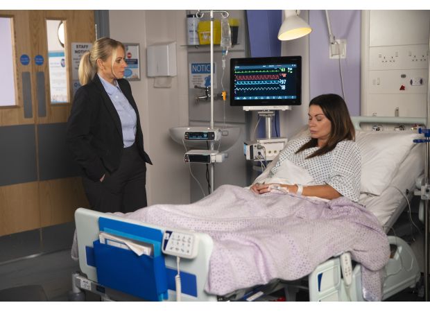 Lisa Swain is shocked by Carla Connor's big revelation on Coronation Street.