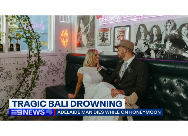 32-year-old Australian dies while on honeymoon in Bali by drowning.