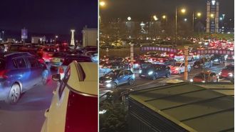 Violence erupts at Trafford Centre as vehicles trapped in traffic for extended period of time.