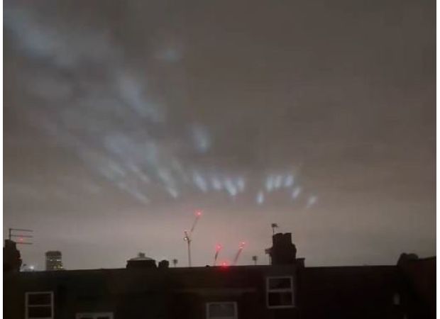 People in London are confused by strange lights that appear at night.