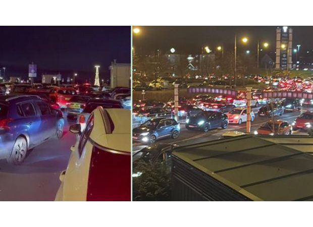 Violence erupts at Trafford Centre as vehicles trapped in traffic for extended period of time.