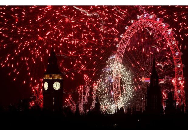 Despite UK event cancellations due to weather, London still celebrates 2025 with spectacular fireworks.