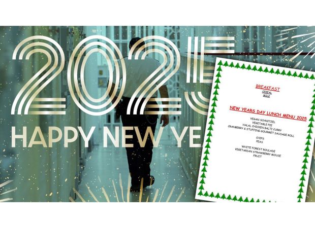 Prisoners will have access to fancy sausage rolls and vegan schnitzels for their New Year's meal.